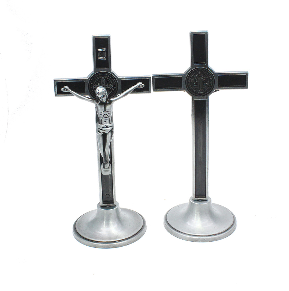 Metal Crucifix Cross Christ Catholic Jesus Decoration for Office Home Religion Ornaments