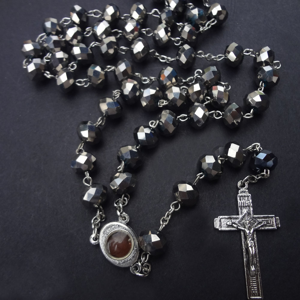 crystal rosary cross religious jewelry necklace 3.jpg