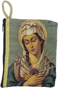 Catholic Rosary Pouch Small Woven Tapestry Icon Bag