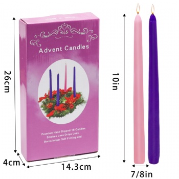 Unscented Christmas Advent Dome Top Pillar Candles