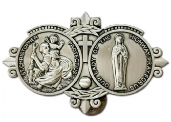 Catholic Bless St Christopher Silver Medal For Car Driving Safety